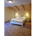 Pat lemn masiv 200x200 cm SEVA,  finisaj Alb, alb cu nuc, alb cu natur