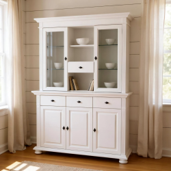 Vitrina Mara 3S /Lemn Masiv-Alb