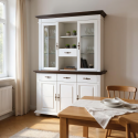 Vitrina/Bufet Mara 3S din Lemn Masiv, Alb - Sofastil.ro