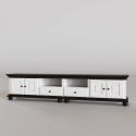 Set Living Bucov din 4 piese,lemn masiv, Alb/Nuc