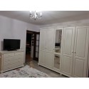 Dulap  Bucov lemn masiv cu 5 usi si oglinda, alb - Sofastil.ro