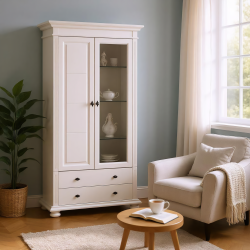 Mobila living Mara 1,lemn masiv - Living lemn alb