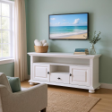 Set living lemn masiv alb MARA 10 – vitrine si comodă TV clasică