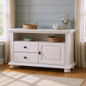 Set Mobilier Living Mara - Alb - Lemn Masiv - Elegant și Spațios