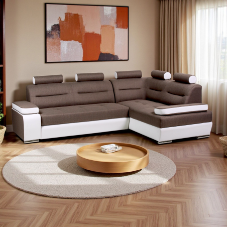 Coltar living modern Melisa, extensibil cu lada depozitare