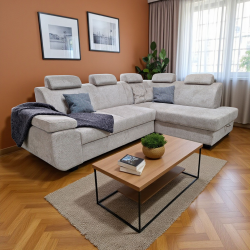 Coltar sufragerie extensibil cu lada depozitare DAMARIS, personalizabil la comanda