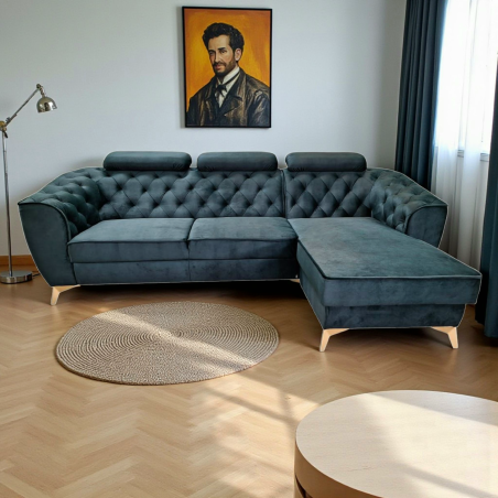 Coltar living Luis, modern, extensibil cu lada
