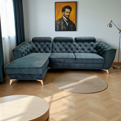 Coltar living Luis, modern, extensibil cu lada
