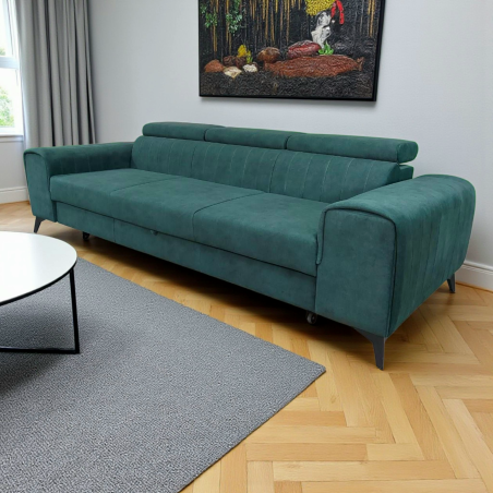 Canapea moderna cu 3 locuri pentru living, extensibila cu tetiere cap reglabile si picioare inalte,modulara