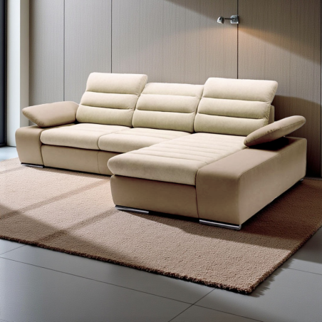 Coltar living Venus, extensibil cu lada, tetiere reglabile, personalizabil