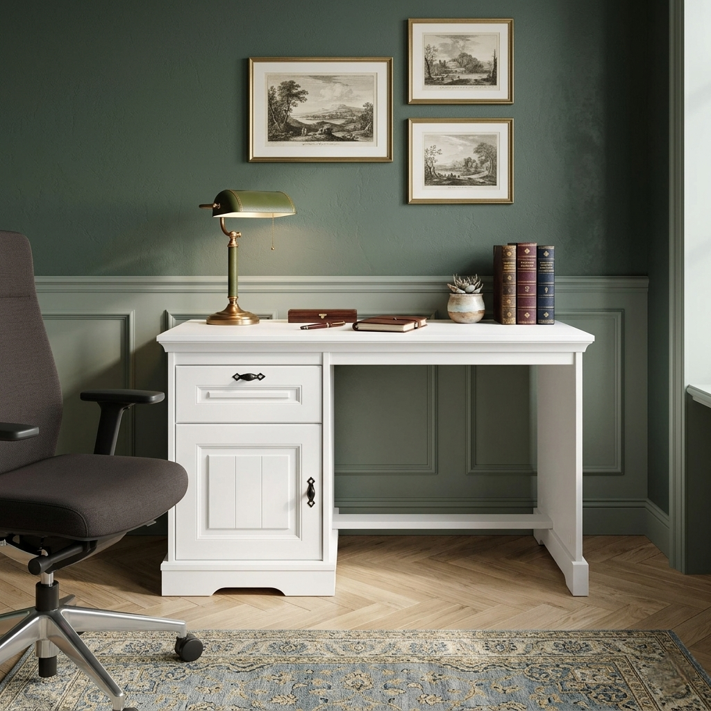 Birou lemn masiv Cleo compact – ideal pentru spații mici