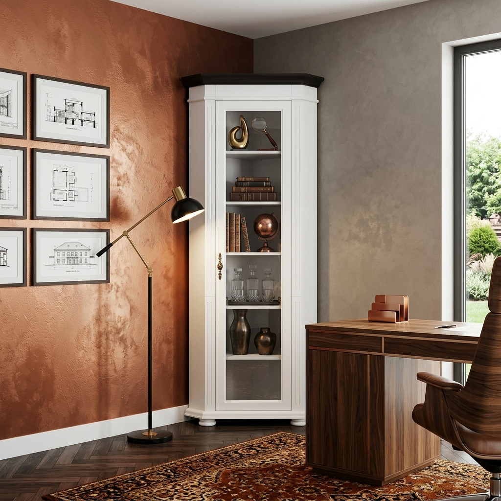Vitrină de Colț Lemn Masiv Mara Integrală – Design Compact