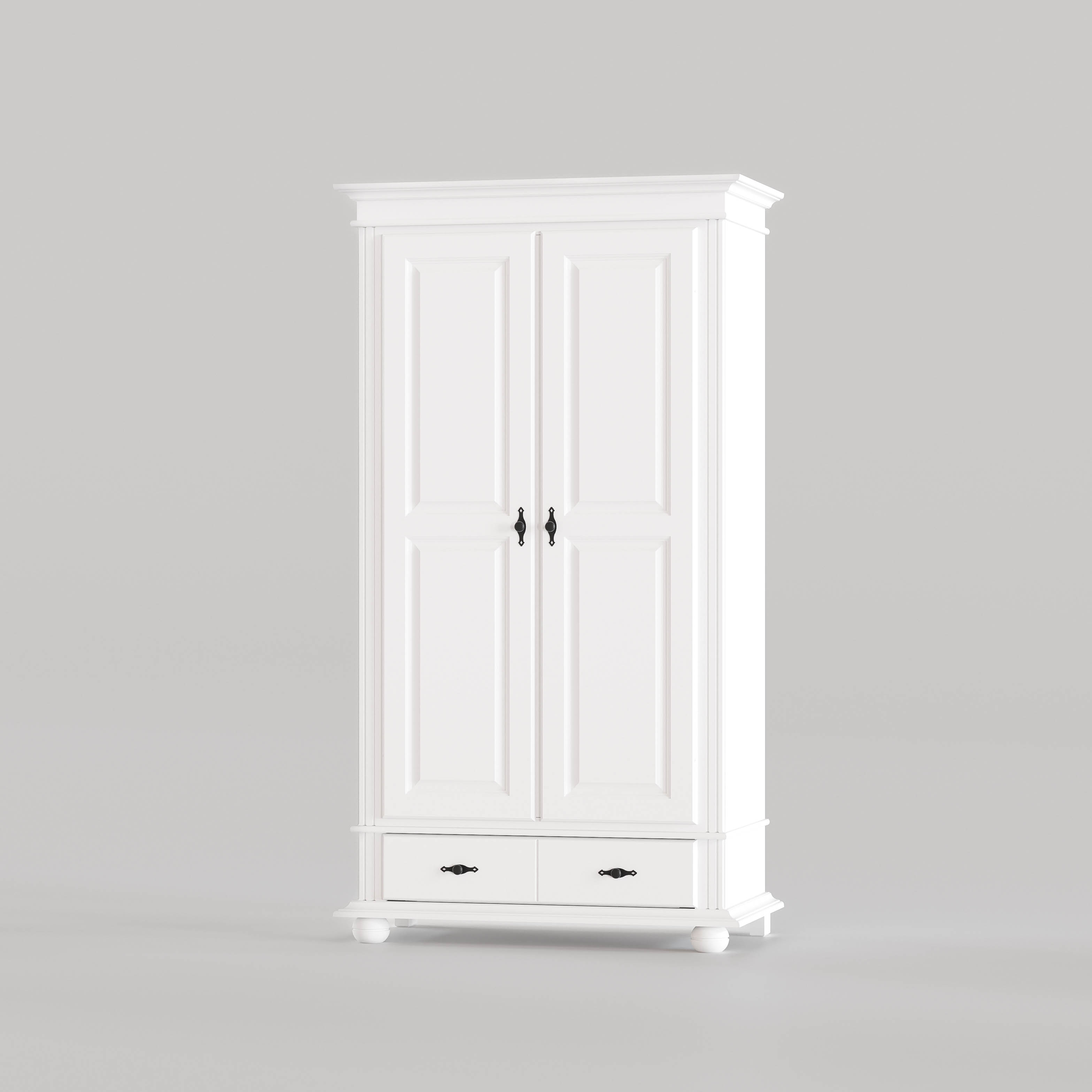 Dulap Seva 2 Usi + 1 Sertare - Alb cu Nuc | Design Modern, Spațiu Optimizat